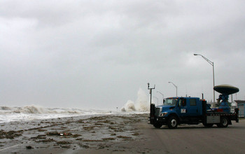 As in Hurricane Ike in Texas (pictured), NSF's Doppler on Wheels set up near Hurricane Harvey.